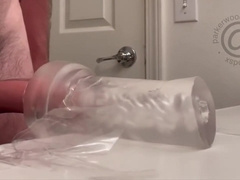 Pov: Close Up Of Me Thrusting & Fucking My Clear Stroker Toy Till I Cum (normal Speed Version)