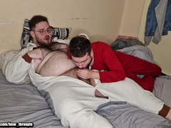 Grizzlies deep throating each other's peckers in jammies