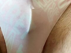 Cuck cumming in cage & panties