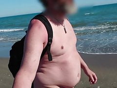Naked hike on the beach