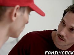 Raw dick sucking and fucking with two kinky stepbrothers