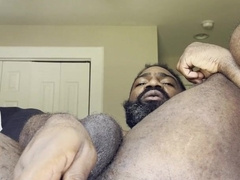 Papa Opens Up Butt Hole With Long Black Wand