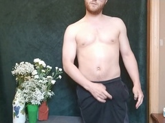 Guy jerks off, gay guy eats his own cum, cum swallow