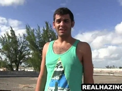 Frat Dude Hazed By Getting Pounded Rectally And Nutted On