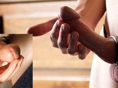 Dripping cum, gay edging, youngster