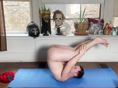 Short Muscle Twink Stretches Naked