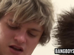 Sexy jocks bareback doggystyle drilling after juicy rimming