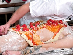 The horny cook tries some foot porn with his new twink