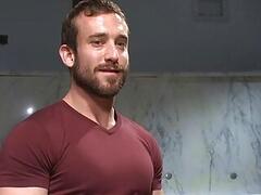 Hot Cop Gets captured and Edged in a gloryhole bathroom