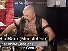 Ric Ram Chaturbate with Leather Gear and Cigar