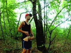 Hand-job, jerking in the woods, gonzo