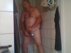 Huge shower, tiny dick in bathing cub