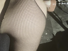 Fuckmachine doggy-style, creaming on fuck stick