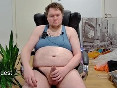Effeminate twink in sexy underwear masturbates on gay cam with uncut cock