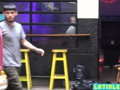 Latino dudes take turns getting bareback drilled by a group of guys in this homemade video