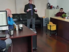 Dom office boss rimmed and sucked in trio