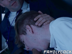 Blond Nicholas Michaels gay ass filled by stepdad Eddie Patricks shaft
