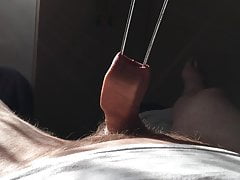 Foreskin in sunlight with barbecue tongs