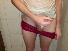 Gay small dick, gay big cock, bathroom