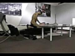 Hot gay guys filmed by security cam while they fuck