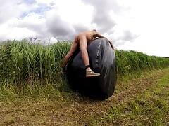 Playing on A Bale