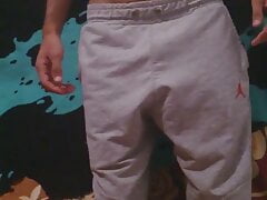 Teen boy jerk bra in locked room and make masturbate cum