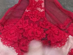 Cum on red panty