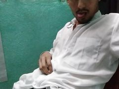 Horny Teen Wanking Big Cock Sitting In a Chair Moaning ,Jerking Badly And Cum With Pleasure.