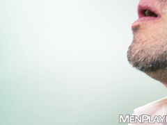 Latino businessman Nicholas Bardem ass pumping drills himself while jerking