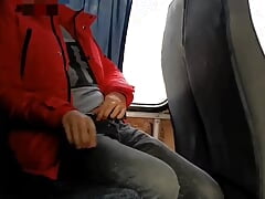 Dude jerks in public bus