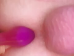 my husband jerks off his cock with 2 dildos in his ass loves to have several dildos in his asshole keep them inside when he fuck