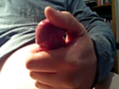 uncut wanking to completion with lubricant