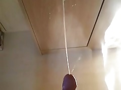 Distance shooting contest - Guy blasts cum