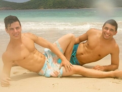Nudists Kaleb Stryker and Joe fuck outdoors