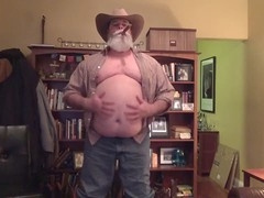 Cowboy stroking his cock