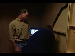 Father takes son to glory hole.