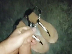 Cum on sandals after her wearing them the whole day