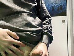 German Twink Boy Jake019_xx wanks again, but in Public Train