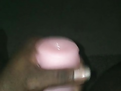 Thick black dick cum through pocket pussy