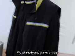 Delivery Guy Gets An Offer He Cant Refuse And Gets His Ass Fucked With A Huge Dildo