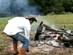 Latin guy sticks whole cock in white man's anal hole