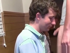 Freshers mouth fucking dick for fraternity