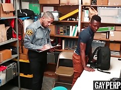 Security officer destroys a young ebony shoplifters ass