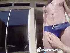 MenPOV - draped Bottom Jacker Hunter pulverized by Addison Graham