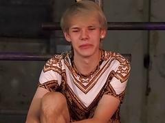 Pretty homo blonde is waxed before a frustrating handjob