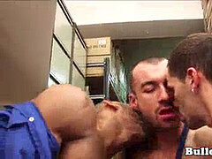 bi-racial bear boned in storage room trio