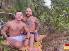 Suspended Papi Bruno Plumbs A Dangled Father - Public Blow & POKE