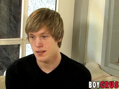 Youthful Light-Haired Interviewed before Solo Onanism