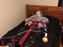 Jun 14 2022 - Rubber Boy gets tied up & breath controlled in silver nylon