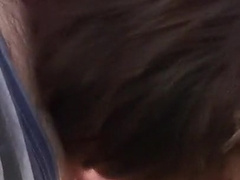 Stepson unwraps and deep-throats off dad